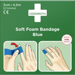 Cederroth soft foam bandage blauw 3 cm x 4,5 m